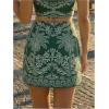 image:imageMakeMeChic Womens Summer Tropical Print High Waisted Shorts Wide Leg Boho Vacation SkortsBoho Green