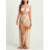 image:imageMakeMeChic Womens Swim Cover Ups Long Skirt Floral Sarong Bathing Suit Wrap Beach SkirtKhaki