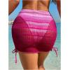 image:imageMakeMeChic Womens Swimsuit Cover Up Drawstring Ruched Mini Skirt Bathing Suit CoverupsHot Pink