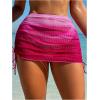 image:imageMakeMeChic Womens Swimsuit Cover Up Drawstring Ruched Mini Skirt Bathing Suit CoverupsHot Pink