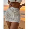 image:imageMakeMeChic Womens Swimsuit Cover Up Drawstring Ruched Mini Skirt Bathing Suit CoverupsWhite