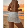 image:imageMakeMeChic Womens Swimsuit Cover Up Drawstring Ruched Mini Skirt Bathing Suit CoverupsWhite