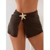 image:imageMakeMeChic Womens Swimsuit Coverup Beach Cover Ups Starfish Mini SkirtBrown