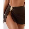 image:imageMakeMeChic Womens Swimsuit Coverup Beach Cover Ups Starfish Mini SkirtBrown