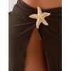 image:imageMakeMeChic Womens Swimsuit Coverup Beach Cover Ups Starfish Mini SkirtBrown