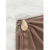 image:imageMakeMeChic Womens Swimsuit Coverup Beach Cover Ups Starfish Mini SkirtBrown Knit