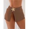image:imageMakeMeChic Womens Swimsuit Coverup Beach Cover Ups Starfish Mini SkirtCoffee Brown