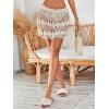 image:imageMakeMeChic Womens Swimsuit Coverup Crochet Skirt Tie Waist Bathing Suit Knit Beach Mini Skirt for VacationApricot