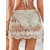 image:imageMakeMeChic Womens Swimsuit Coverup Crochet Skirt Tie Waist Bathing Suit Knit Beach Mini Skirt for VacationApricot