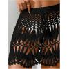 image:imageMakeMeChic Womens Swimsuit Coverup Crochet Skirt Tie Waist Bathing Suit Knit Beach Mini Skirt for VacationBlack