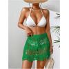 image:imageMakeMeChic Womens Swimsuit Coverup Crochet Skirt Tie Waist Bathing Suit Knit Beach Mini Skirt for VacationGreen Solid