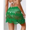 image:imageMakeMeChic Womens Swimsuit Coverup Crochet Skirt Tie Waist Bathing Suit Knit Beach Mini Skirt for VacationGreen Solid