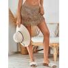 image:imageMakeMeChic Womens Swimsuit Coverup Crochet Skirt Tie Waist Bathing Suit Knit Beach Mini Skirt for VacationKhaki