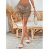 image:imageMakeMeChic Womens Swimsuit Coverup Crochet Skirt Tie Waist Bathing Suit Knit Beach Mini Skirt for VacationKhaki