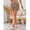 image:imageMakeMeChic Womens Swimsuit Coverup Crochet Skirt Tie Waist Bathing Suit Knit Beach Mini Skirt for VacationKhaki