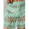 image:imageMakeMeChic Womens Swimsuit Coverup Crochet Skirt Tie Waist Bathing Suit Knit Beach Mini Skirt for VacationMint Green