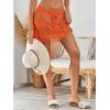 image:imageMakeMeChic Womens Swimsuit Coverup Crochet Skirt Tie Waist Bathing Suit Knit Beach Mini Skirt for VacationOrange