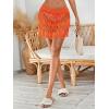 image:imageMakeMeChic Womens Swimsuit Coverup Crochet Skirt Tie Waist Bathing Suit Knit Beach Mini Skirt for VacationOrange