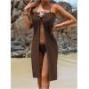 image:imageMakeMeChic Womens Swimsuit Coverup Split Thigh Starfish Midi Skirt Bathing Suit Beach Cover Up Vacation SarongCoffee Brown