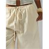 image:imageMakeMeChic Womens Wide Leg Bermuda Shorts Drawstring Low Waist Summer ShortsApricot