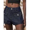 image:imageMakeMeChic Womens Wide Leg Jean Shorts Low Waist Vintage Denim Shorts with PocketDark Wash