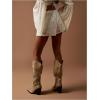 image:imageMakeMeChic Womens Wide Leg Shorts Drawstring Low Waist Jacquard Boho ShortsWhite