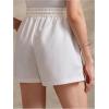 image:imageMakeMeChic Womens Wide Leg Shorts Tropical Scallop Trim Drawstring High Waist Vacation Casual ShortsApricot