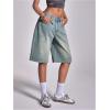 image:imageMakeMeChic Womens Y2K Baggy Denim Shorts Low Waist Wide Leg Bermuda Shorts Jean JortsMedium Wash