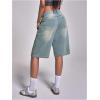image:imageMakeMeChic Womens Y2K Baggy Denim Shorts Low Waist Wide Leg Bermuda Shorts Jean JortsMedium Wash