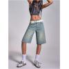 image:imageMakeMeChic Womens Y2K Baggy Denim Shorts Low Waist Wide Leg Bermuda Shorts Jean JortsMedium Wash