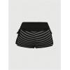 image:imageMakeMeChic Womens Y2K Gothic Fold Over Mini Shorts Grunge Punk Striped Micro Shorts Drawstring Tie Side Low Rise ShortsBlack