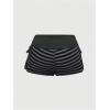image:imageMakeMeChic Womens Y2K Gothic Fold Over Mini Shorts Grunge Punk Striped Micro Shorts Drawstring Tie Side Low Rise ShortsBlack Striped