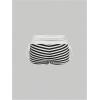 image:imageMakeMeChic Womens Y2K Gothic Fold Over Mini Shorts Grunge Punk Striped Micro Shorts Drawstring Tie Side Low Rise ShortsWhite and Black