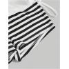 image:imageMakeMeChic Womens Y2K Gothic Fold Over Mini Shorts Grunge Punk Striped Micro Shorts Drawstring Tie Side Low Rise ShortsWhite and Black