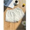 image:imageMakeMeChic Womens Y2k Ruffle Lace Layered Mirco Shorts Elastic Waist Mini ShortsWhite