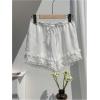 image:imageMakeMeChic Womens Y2k Ruffle Lace Layered Mirco Shorts Elastic Waist Mini ShortsWhite