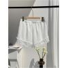 image:imageMakeMeChic Womens Y2k Ruffle Lace Layered Mirco Shorts Elastic Waist Mini ShortsWhite