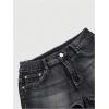 image:imageMakeMeChic Womens Y2k Sparkly Mini Denim Shorts Rhinestones Straight Leg Skinny Mini Jorts JeansBlack