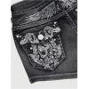 image:imageMakeMeChic Womens Y2k Sparkly Mini Denim Shorts Rhinestones Straight Leg Skinny Mini Jorts JeansBlack