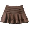 image:imageMAKEMECHIC Womens Summer A Line Ruffle Tiered Skirt Shorts Zip Up Ruched Y2K SkortsBrown