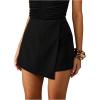image:imageMAKEMECHIC Womens Wrap Skirt Shorts Wide Leg High Waisted Summer Business Casual Mini SkortsBlack