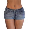 image:imageMAKEMECHIC Womens Y2k Jean Shorts Low Waist Stretchy Skinny Mini Denim ShortsLight Wash