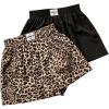image:imageMakeMeChic Womens 2 Pack Mini Shorts Cheetah Print Elastic Waist Wide Leg Loose Fit Micro ShortsMulticolor