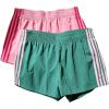 image:imageMakeMeChic Womens 2 Pack Striped Running Shorts Summer Track Workout Athletic ShortsStriped Green Pink