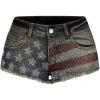 image:imageMakeMeChic Womens 4th of July Denim Shorts Sequin Sparkly Low Waist Raw Hem Cowgirl JortsBlue
