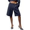 image:imageMakeMeChic Womens Bermuda Shorts Low Waist Knee Length Wide Leg Old Money ShortsBlue