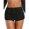 image:imageMakeMeChic Womens Black Skirt with Shorts Y2K Mini Shorts Belted Low Waisted Micro SkortsBlack
