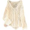 image:imageMakeMeChic Womens Boho Tops Crochet Sweater Swimsuit Beach Coverups Vacation Outfits Resort WearApricot