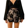 image:imageMakeMeChic Womens Boho Tropical Print Shorts Wide Leg High Waisted Beach ShortsBlack Leopard