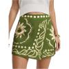 image:imageMakeMeChic Womens Boho Vacation Wrap Skirt Skorts Tropical High Waist Wide Leg Shorts SkortsGreen